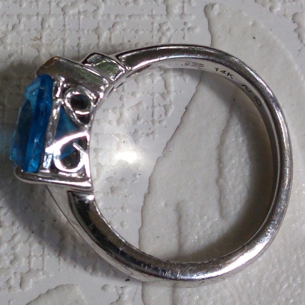 AV 925 + 14K Topaz Diamond Ring ALWAND VAHAN - Picture 9 of 16
